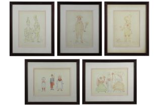 series of five lithographs printed in colours from "Gamme d'Amour dd 1911 - plate signed || ENSOR