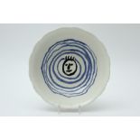 20th Cent. Belgian unique bowl in painted ceramic - signed Bruneau and dated (19)98 || BRUNEAU (°