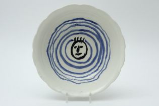 20th Cent. Belgian unique bowl in painted ceramic - signed Bruneau and dated (19)98 || BRUNEAU (°