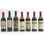 7 bottles of wine || Lot van 7 flessen kasteelwijn : - 3 fl "Château Martinel" (St-Emilion) van 1969