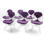 set of six sixties' Charles Eames design (dd 1951) "Eames Wire Bikini DKR - 2" chairs with