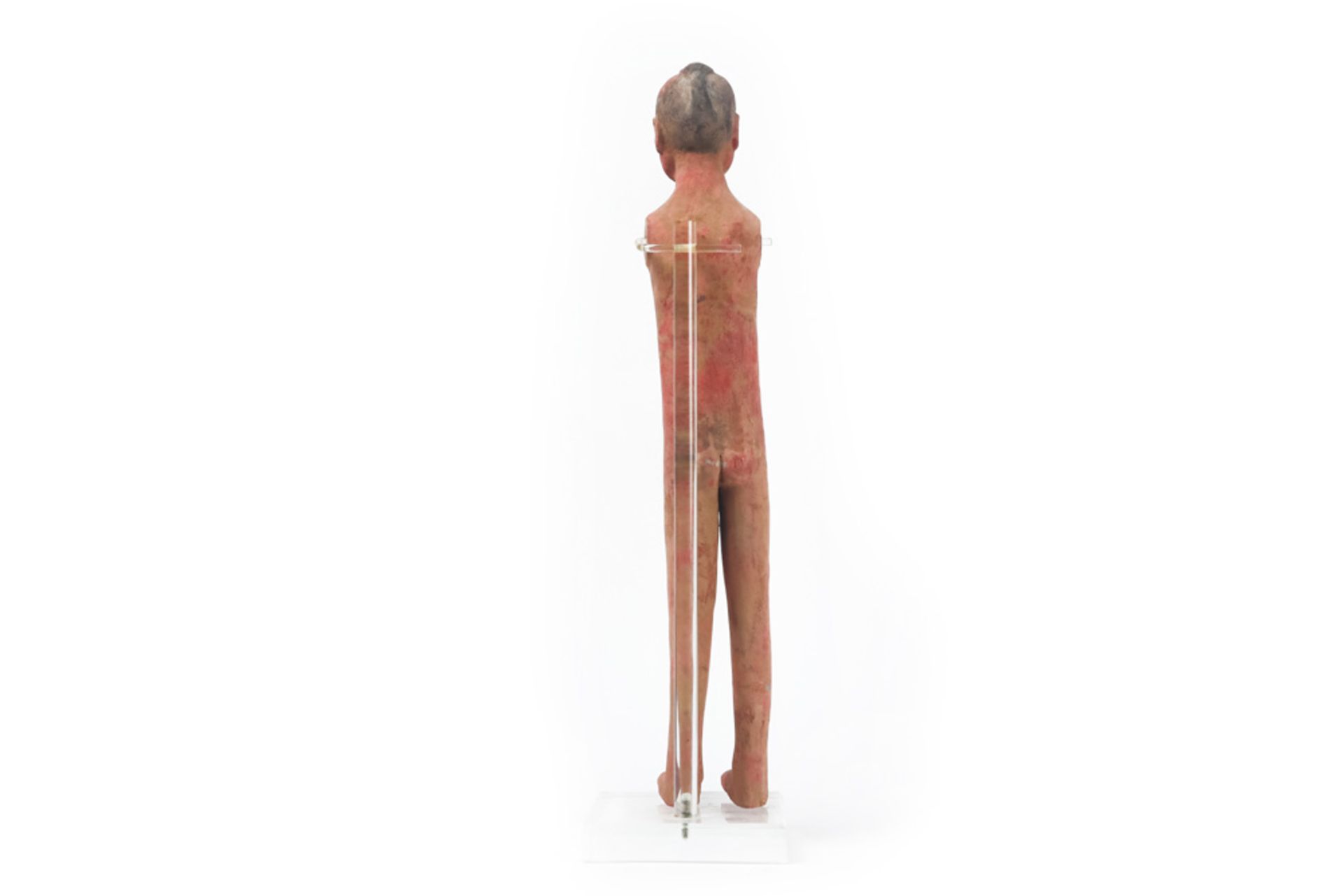 Chinese Han period male "Yang Ling" tomb figure in earthenware || CHINA - HAN - DYNASTIE (206 voor - - Image 4 of 5