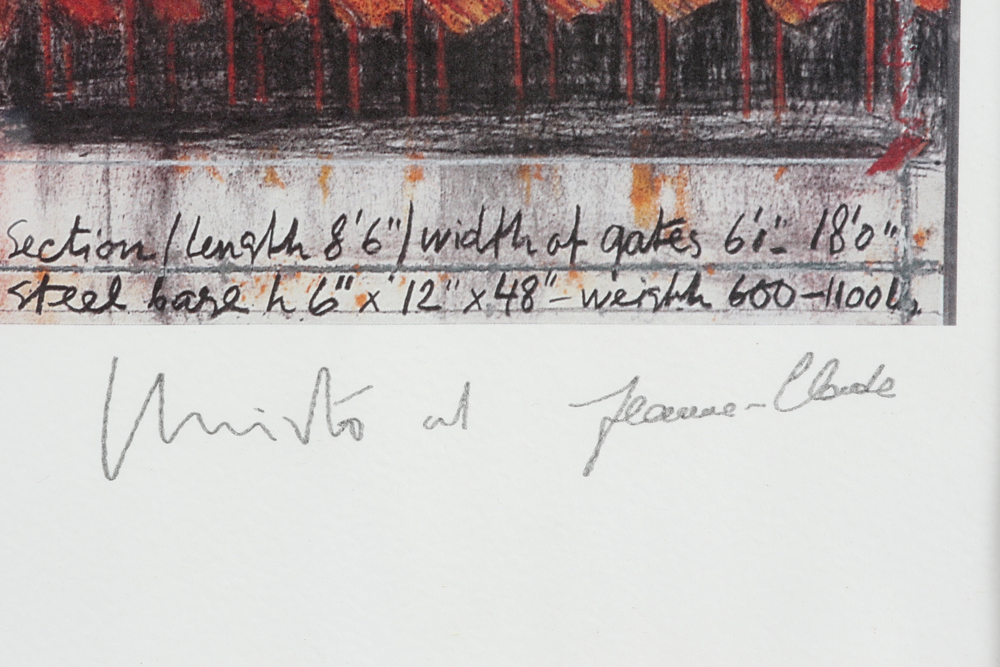 Christo (and Jeanne-Claude) signed print in colours of his project "The Gates, New York" || - Image 2 of 3