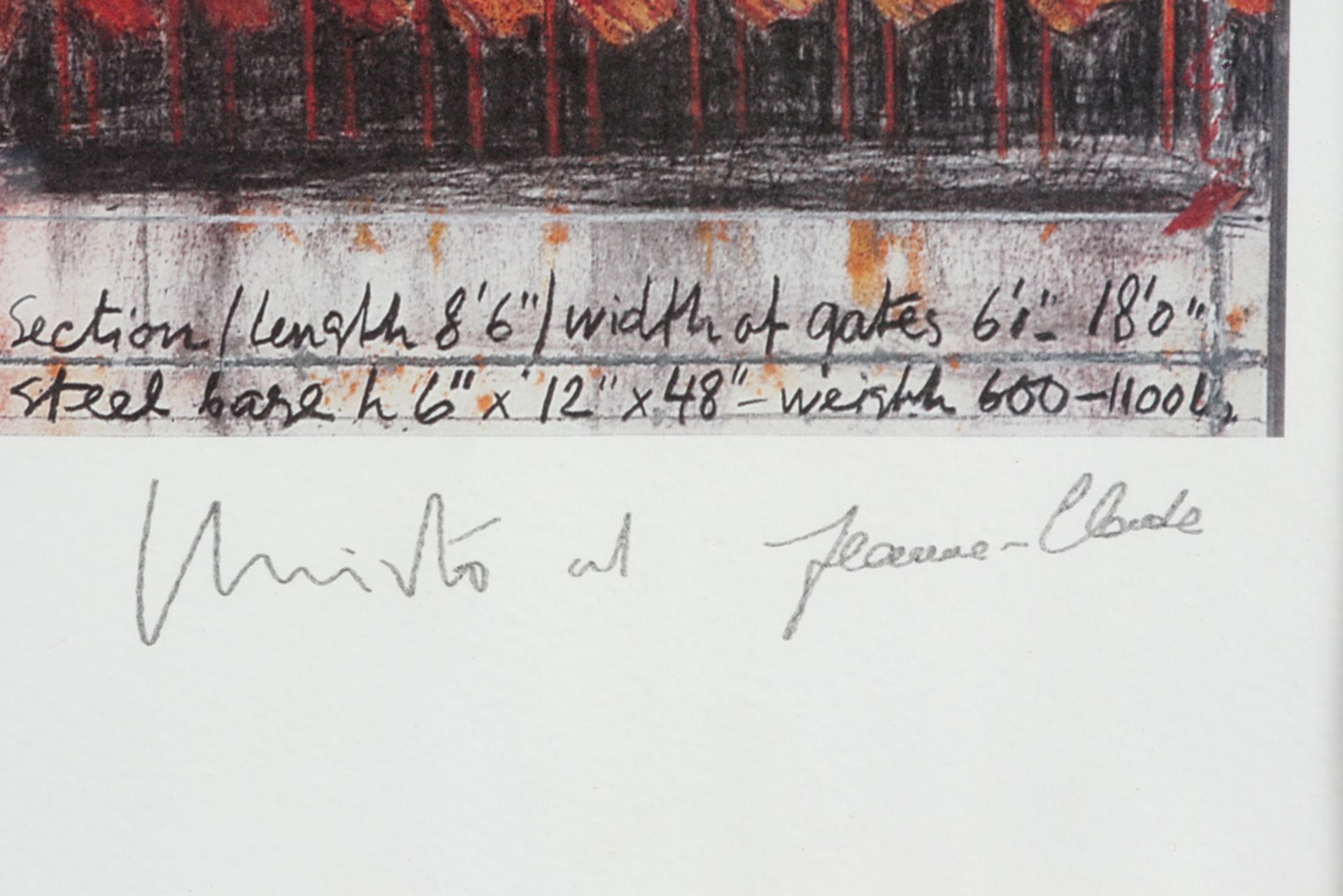 Christo (and Jeanne-Claude) signed print in colours of his project "The Gates, New York" || - Bild 2 aus 3
