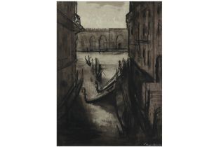 20th Cent. mixed media with a view in Venice - signed Antoon Marstboom || MARSTBOOM ANTOON (1905 -