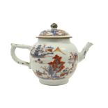 18th Cent. Chinese tea pot in porcelain with an Imari landscape decor || Achttiende eeuwse Chinees