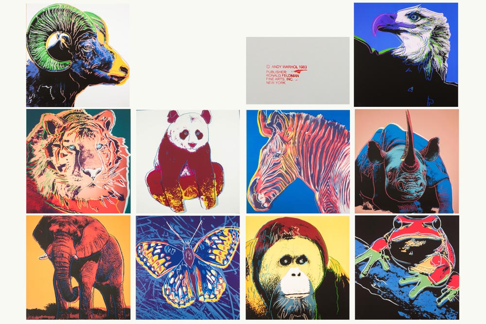 Andy Warhol "Endangered Species" portfolio with 10 screenprints. These works are unsigned and