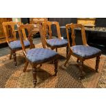 set of four 19th Cent. English chairs in mahogany || Set van vier negentiende eeuwse Engelse stoelen