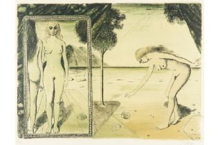 paul Delvaux signed lithograph - 6/72 dated in the plate || DELVAUX PAUL (1897 - 1996) litho n° 33/