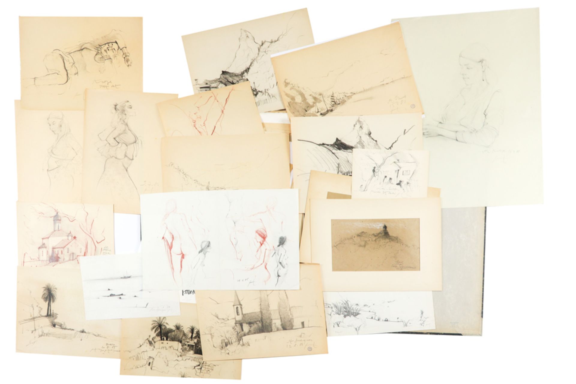 various lot with sketches, prints, designs and information of and about Hugo Heyens || HEYENS - Bild 4 aus 4