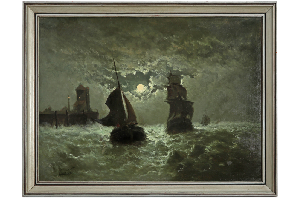 19th Cent. Belgian oil on canvas - signed Edouard Moerenhout || MOERENHOUT EDOUARD (1801 - 1893) - Image 3 of 4