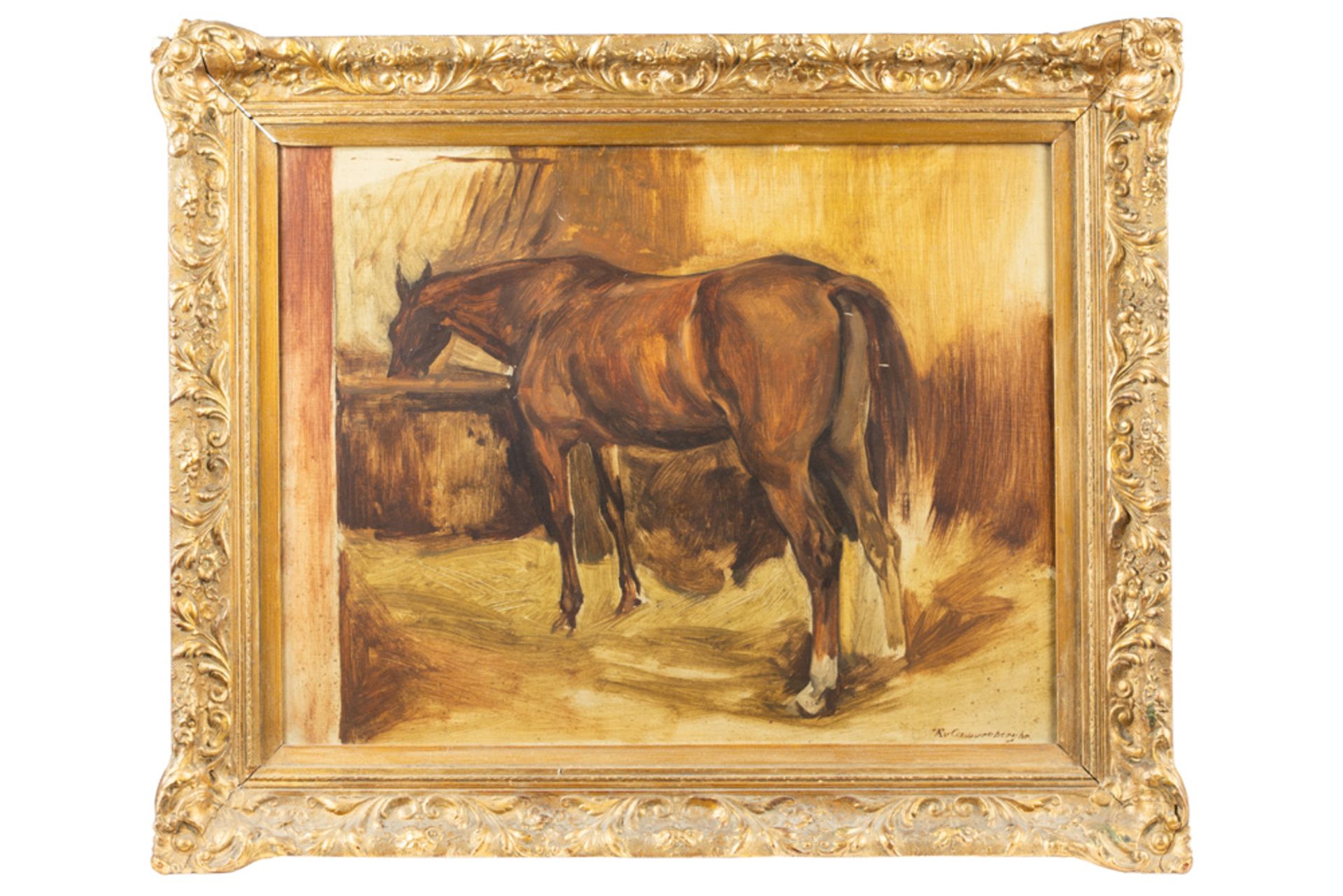 20th Cent. Belgian oil on board - signed Robert Van Cauwenberghe || VAN CAUWENBERGHE ROBERT ( - Bild 3 aus 4