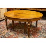 antique big extendable oak table || Antieke vrij grote coulissetafel in blonde eik met verlengbaar