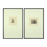 two early 20th Cent. Belgian etchings by Eugène Van Mieghem - with his name stamp || VAN MIEGHEM