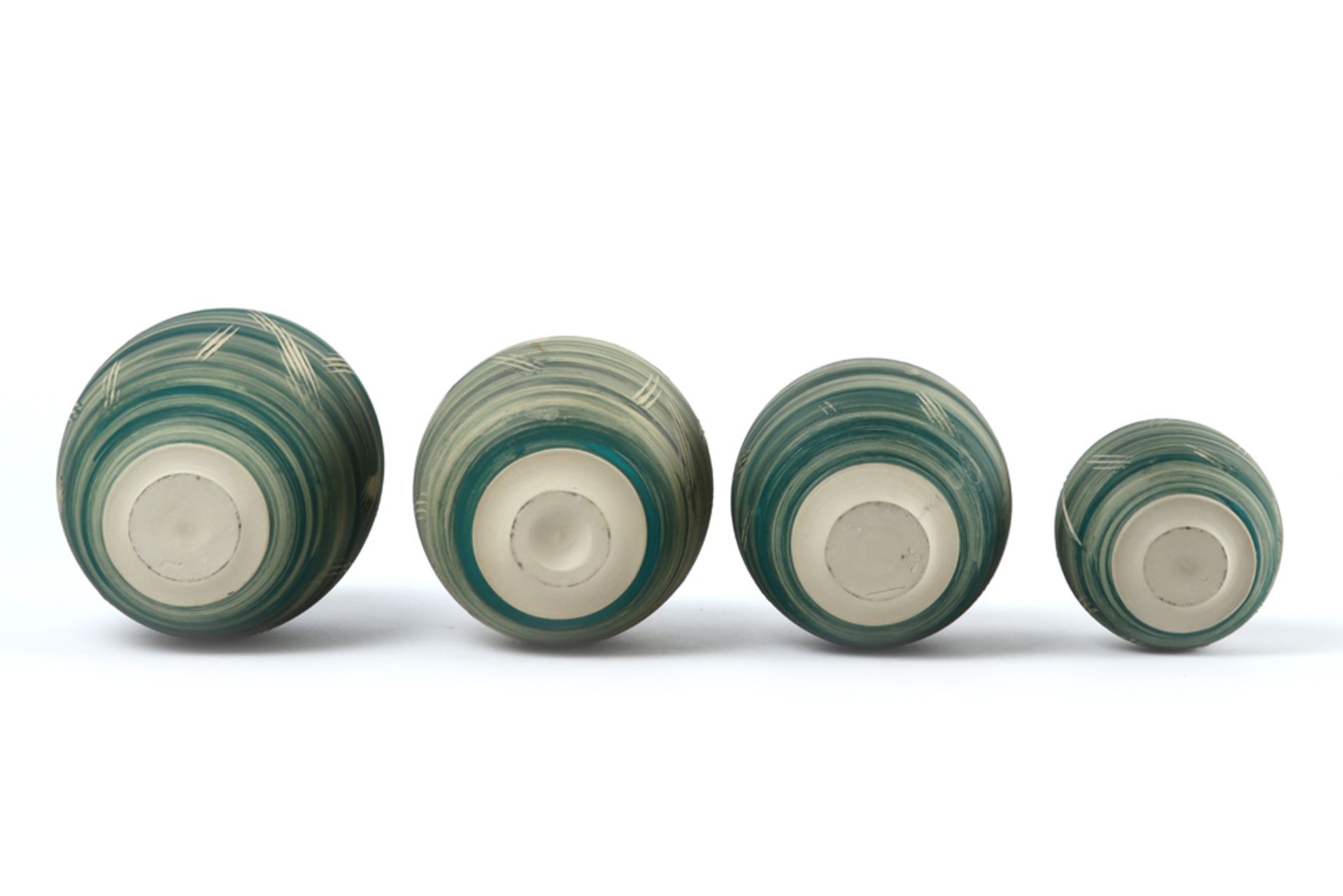 four small vases in ceramic by Erik Baeten & Kris Nolmans of which three are marked || ERIK BAETEN & - Image 4 of 5