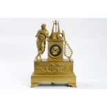 19th Cent. Empire style ormulu clock with its case in gilded bronze and with a "Pons 1823" signed