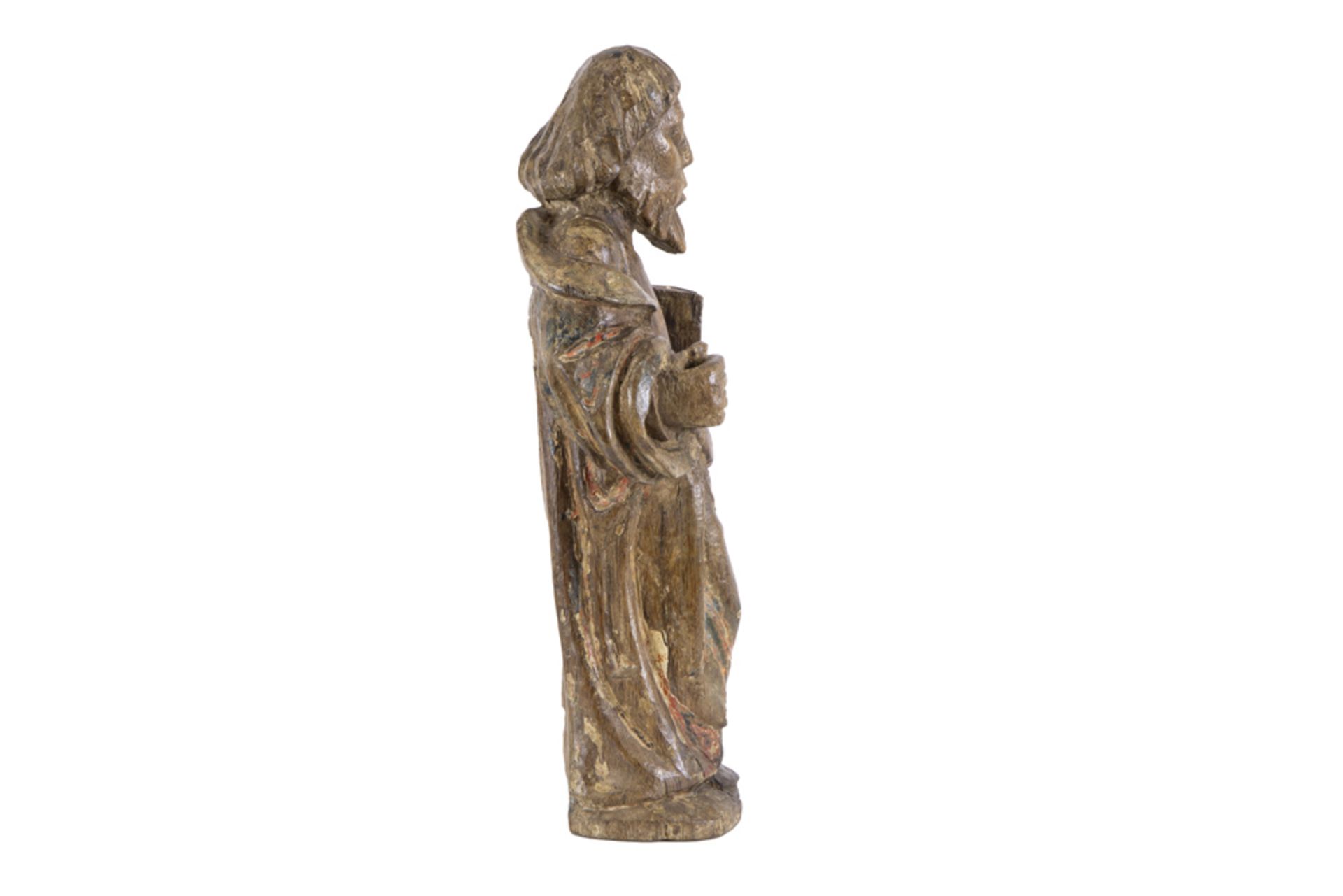 antique presumably Flemish gothic style sculpture in oak with remains of the original - Image 3 of 5
