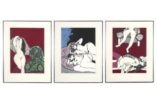 three Corneille signed and (19)74 dated prints in colours from the portfolio "Les Fleurs du