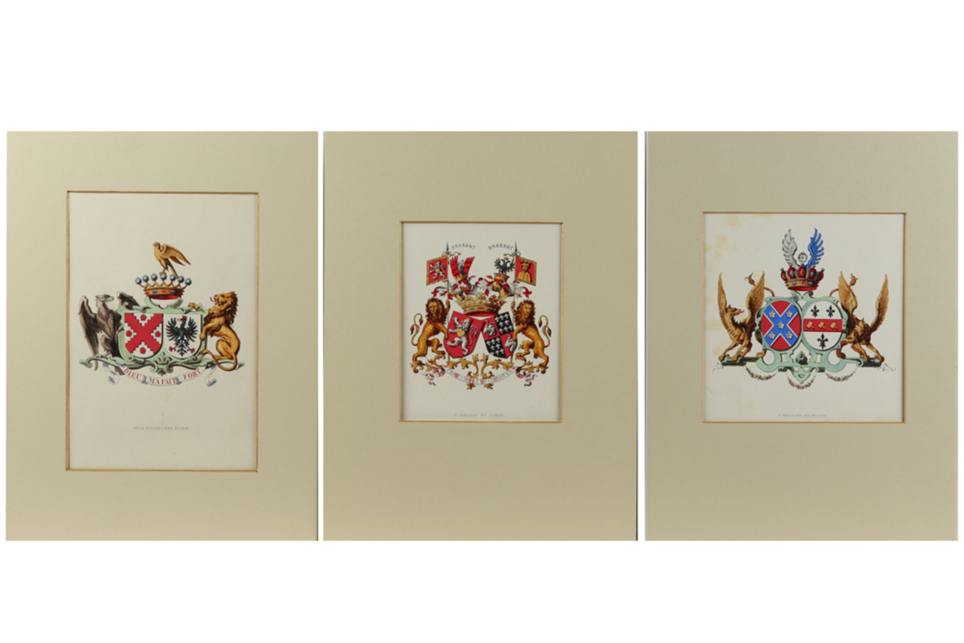 15 coloured engravings with crests || Lot van 15 ingekleurde gravures met wapenschilden - Bild 2 aus 6