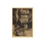20th Cent. Belgian etching with a view of Rouen - signed Jules De Bruycker and dated 1931 - with a