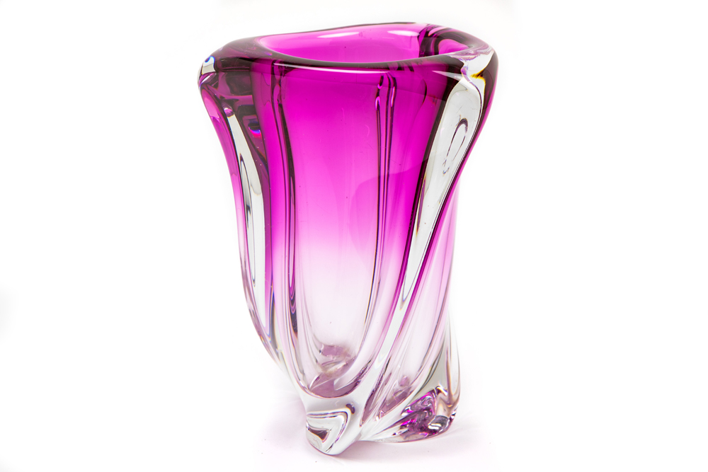 typical fifties' Belgian vase in crystal signed Val-St-Lambert || Typische fifties' vaas in deels - Image 2 of 5