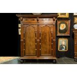 17th Cent. Dutch (Utrecht) armoire in oak and ebony with two doors with typical design and with