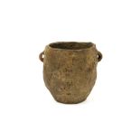 Archaeology : Neolithic urn with two grips in earthenware prov : former collection of Dominique