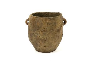 Archaeology : Neolithic urn with two grips in earthenware prov : former collection of Dominique