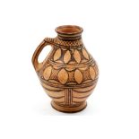 antique Moroccan pitcher in earthenware with painted geometric decor || Antieke Marokkaanse kruik in