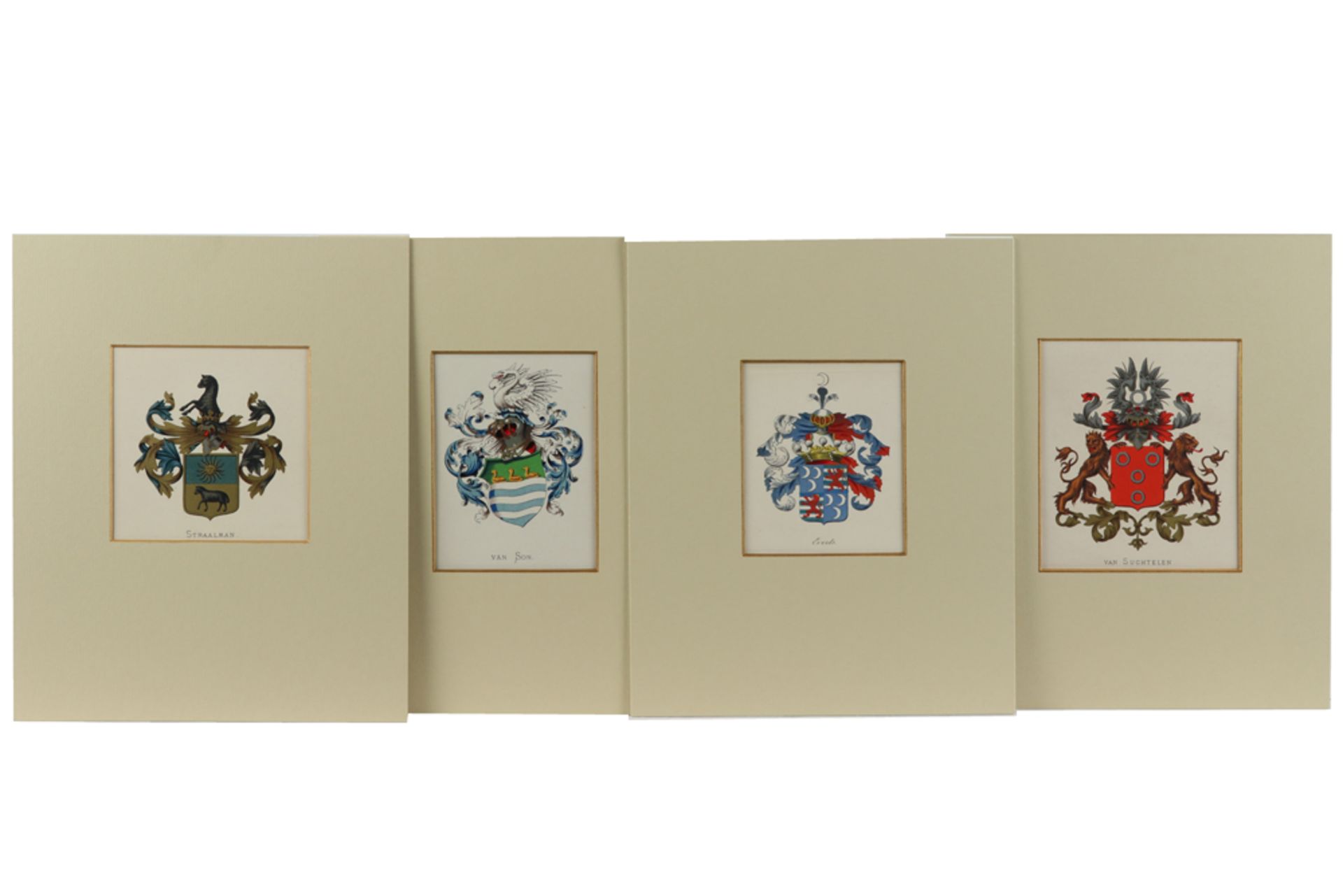 14 coloured engravings with crests || Lot van 14 ingekleurde gravures met wapenschilden - Image 4 of 5