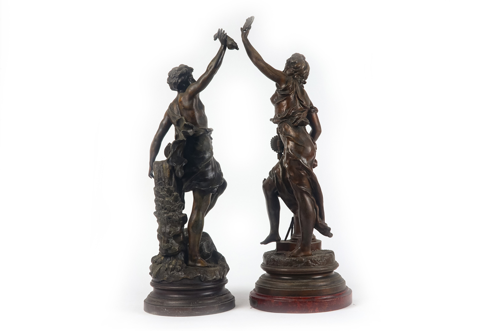 pair of 19th Cent. Charles Lévy metal sculptures || LEVY CHARLES (1840 - 1899) paar negentiende - Image 2 of 6