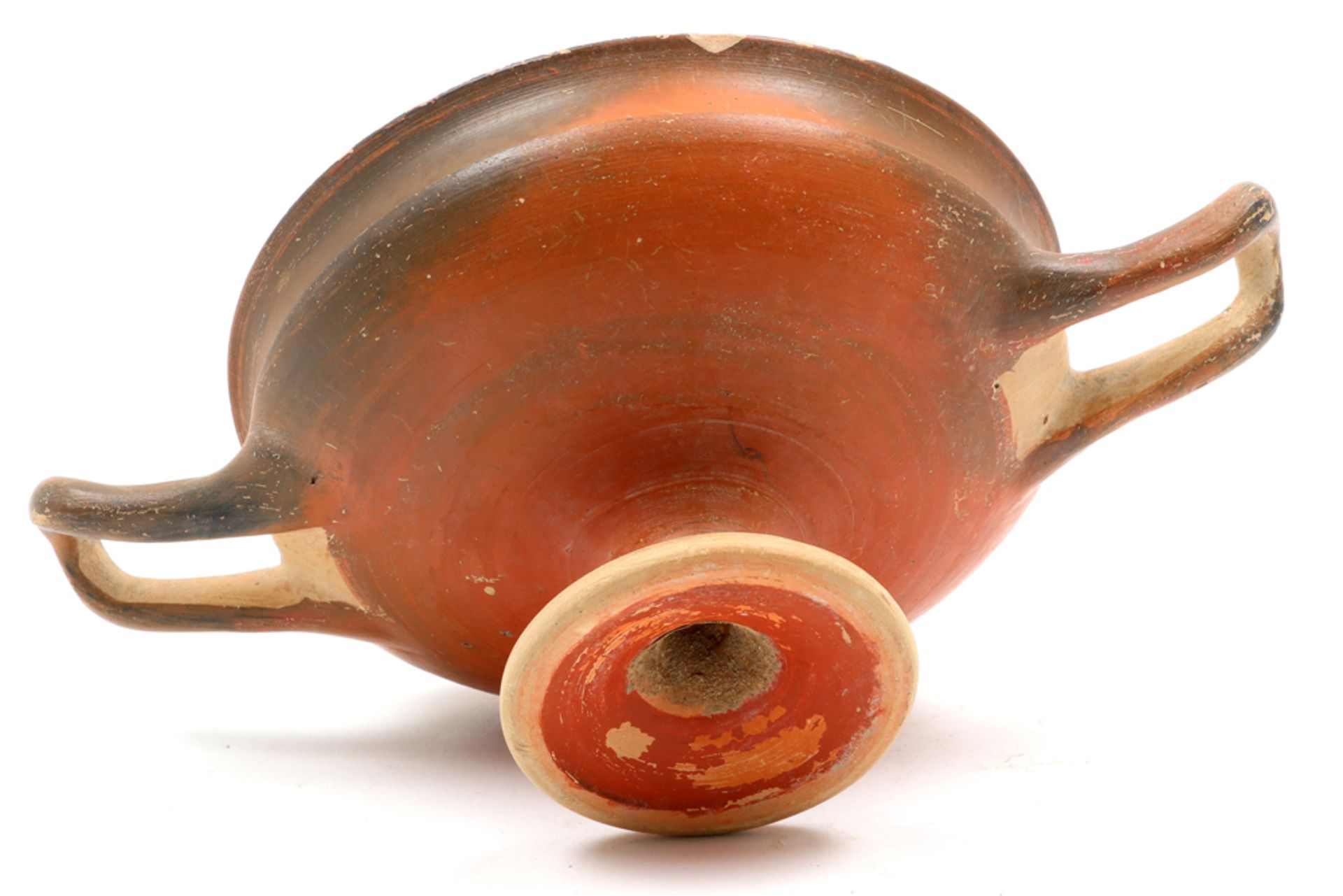Ancient Greece "kylix" in brown/red varnished earthenware || OUD GRIEKENLAND - 4° EEUW BC zogenaamde - Bild 4 aus 4