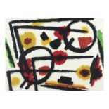 20th Cent. Dutch abstract mixed media - signed Willem Hussem and dated (19)58 || HUSSEM WILLEM (1900