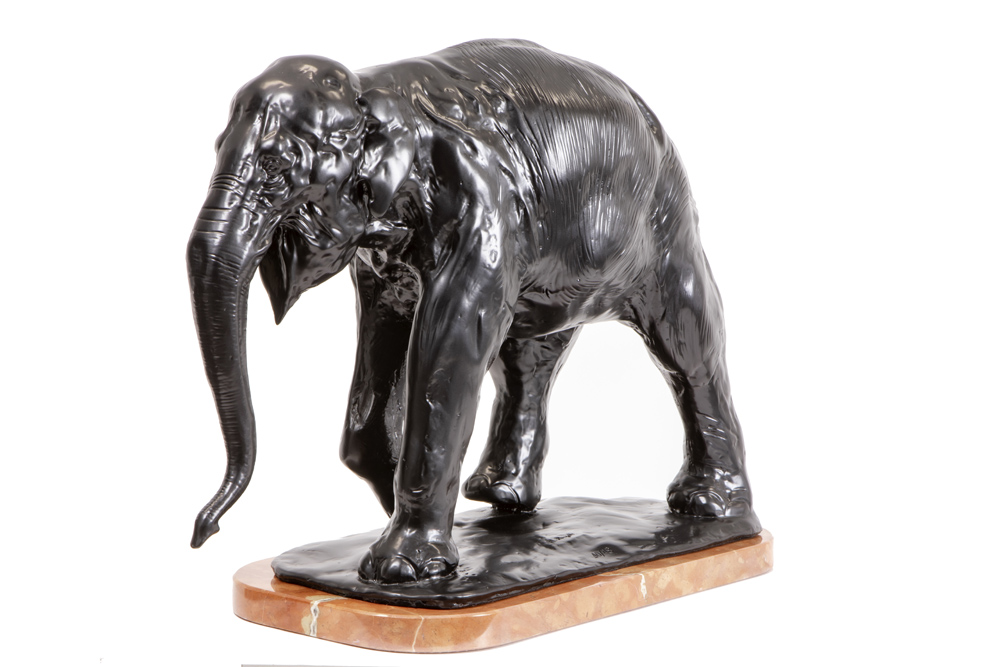 Rembrandt Bugatti "Walking Elephant" sculpture in bronze - signed posthumous cast by Ebano - with - Image 3 of 4