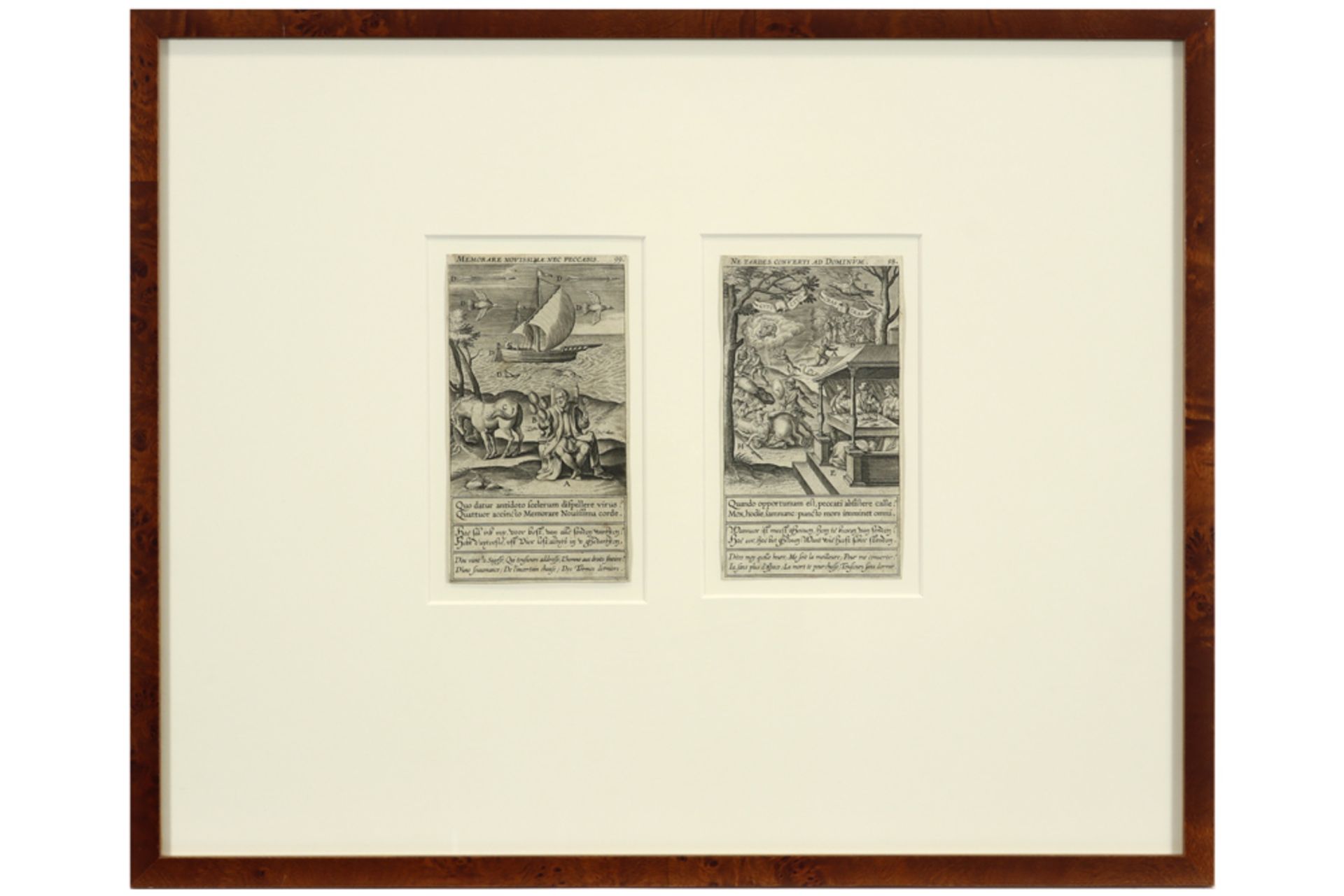 two prints, framed together, by Theodoor Galle (dd 1603) || GALLE THEODOOR (1571 - 1633) twee - Bild 2 aus 2