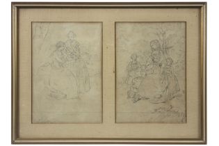 two 19th Cent. drawings - signed François Böhm, one is dated 1842 || BÖHM FRANÇOIS (1801 - 1863)