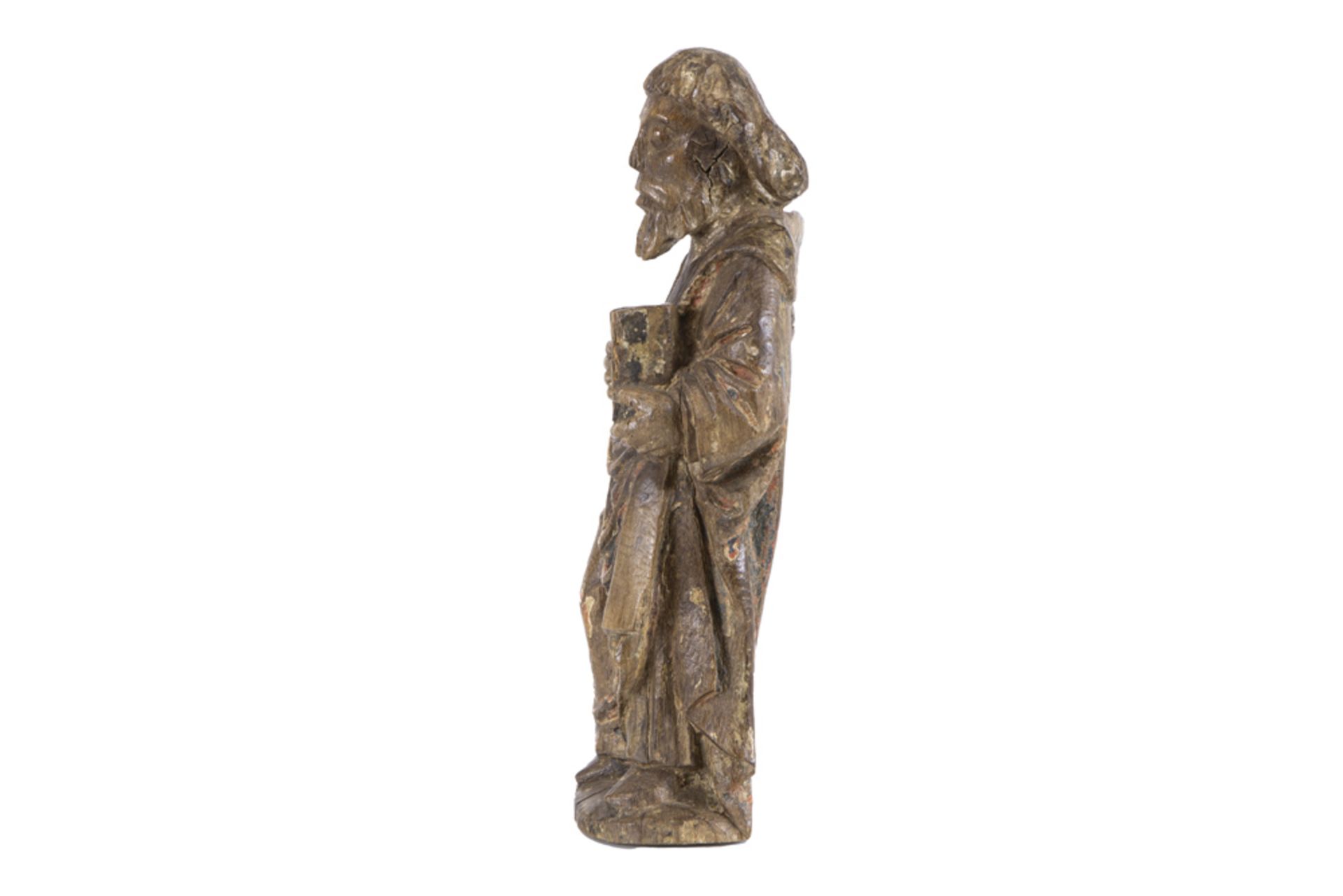 antique presumably Flemish gothic style sculpture in oak with remains of the original - Image 5 of 5
