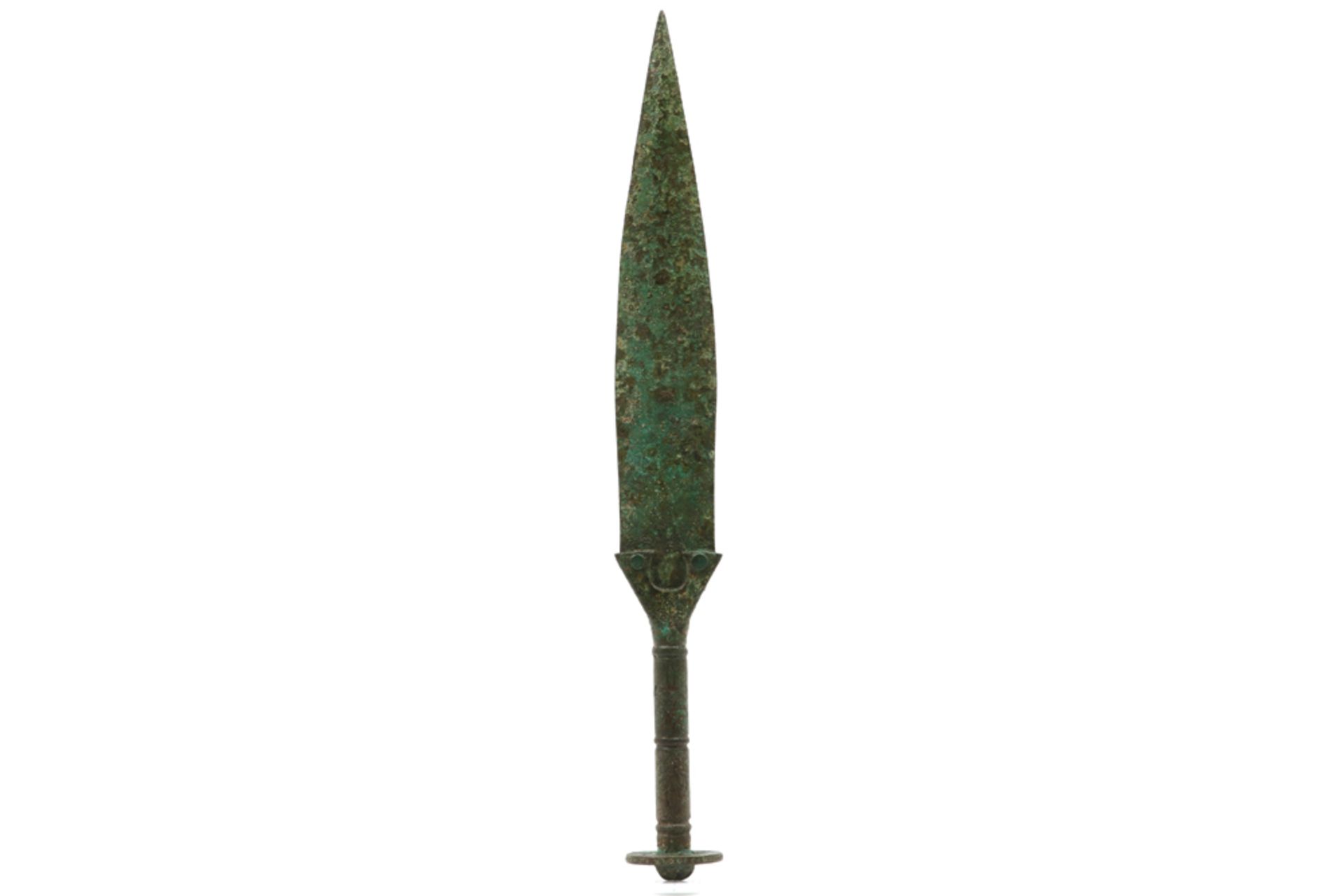 Ancient Orient sword in bronze with typical patina || OUDE OOSTEN - ca 1000 tot 700 BC zwaard in - Image 5 of 5