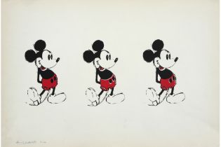 Andy Warhol (after) "Multiple Mickey Mouse" print in colours - with name stamp on the back || WARHOL