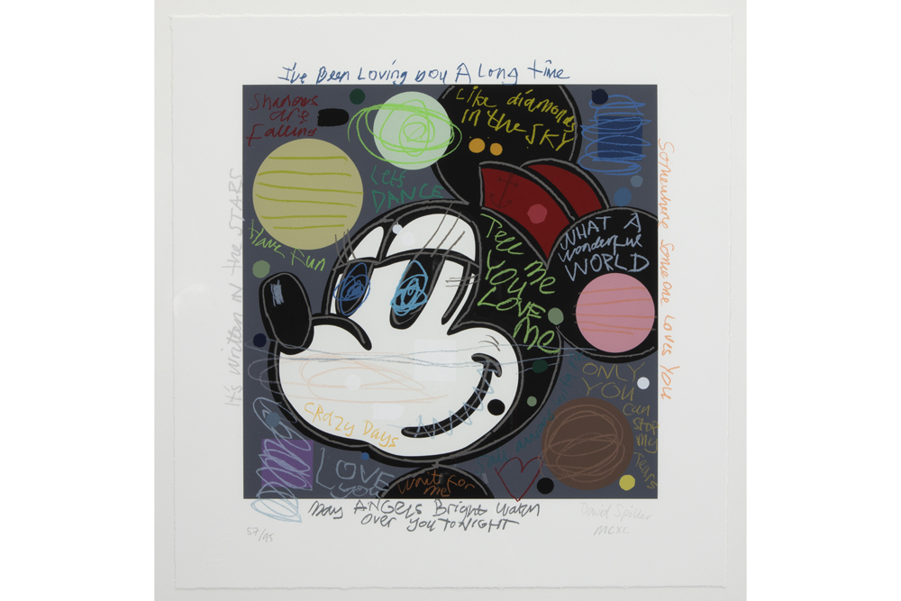 David Spiller plate signed pendant of screenprints with Mickey and Minnie with the monogram of the - Image 6 of 7