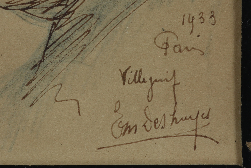 three French illegibly signed works in mixed media - dated 'Paris 1933' || Drie onleesbaar - Image 5 of 7