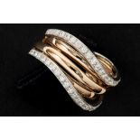 ring in white and pink gold (18 carat) with more then 0,50 carat of high quality brilliant cut