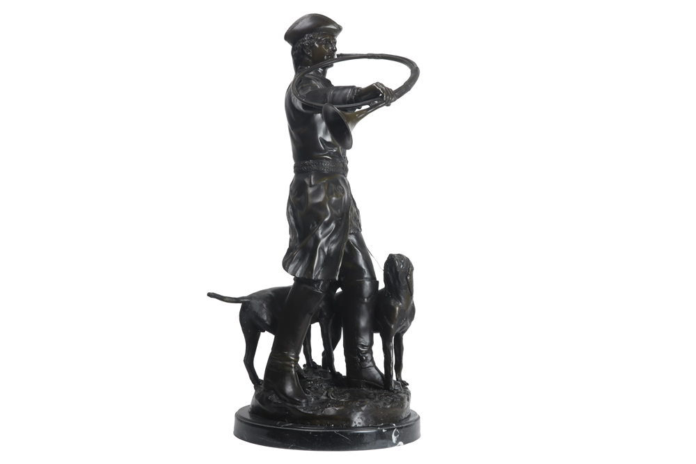 20th Cent. sculpture in bronze on a marble base - signed A. Moreau || MOREAU A. 20ste eeuwse - Image 4 of 5