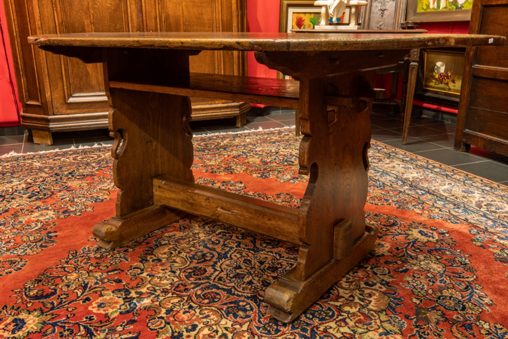 18th Cent. presumably German table in oak || Achttiende eeuwse allicht Duitse tafel in blonde eik - Bild 2 aus 3