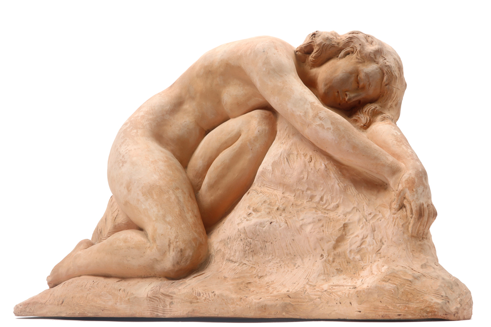 Art Deco sculpture in terracotta - signed Ugo Cipriani || CIPRIANI UGO (1887 - 1960) Art Deco- - Image 5 of 6