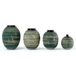 four small vases in ceramic by Erik Baeten & Kris Nolmans of which three are marked || ERIK BAETEN &