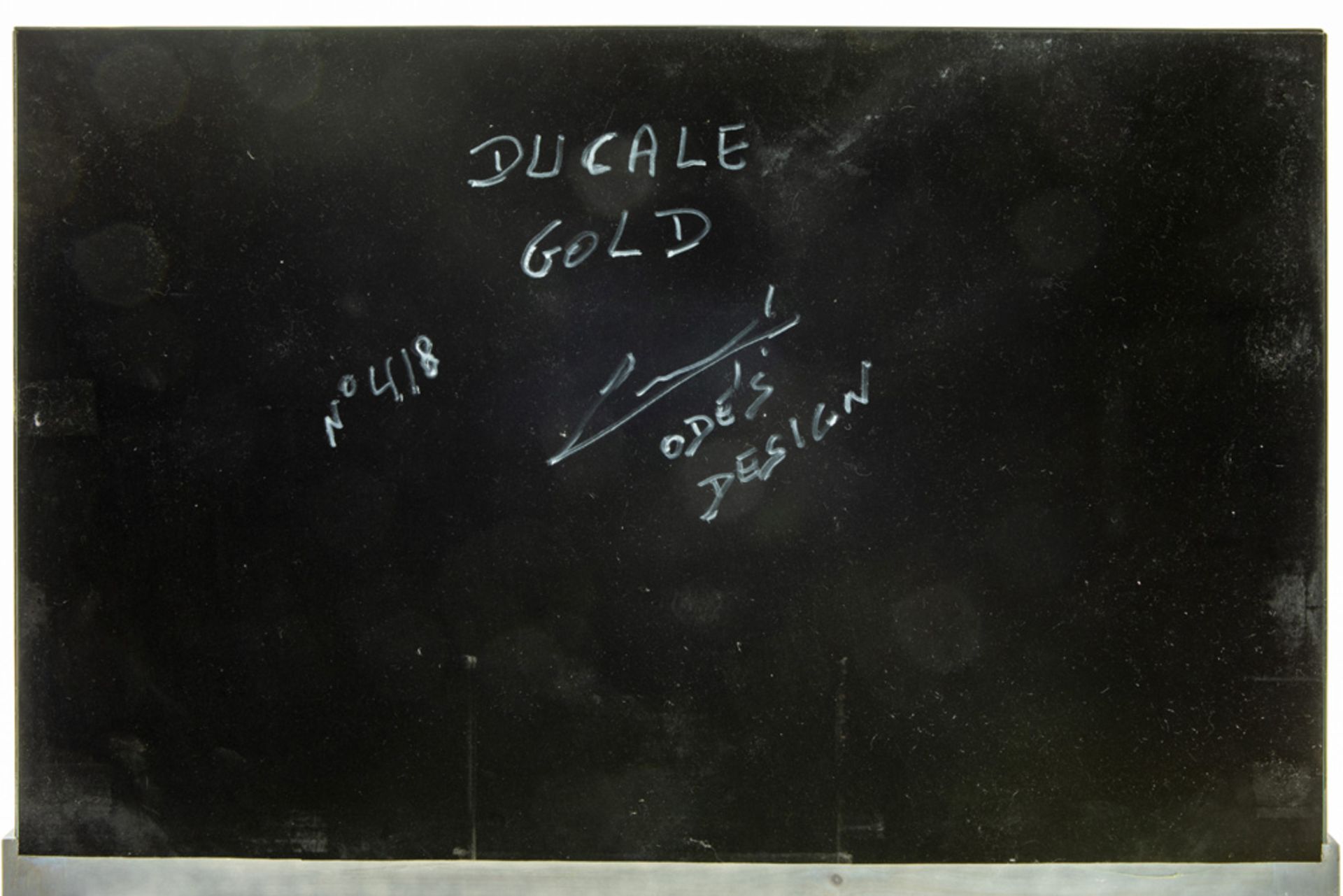 Olivier De Schrijver signed "Ducale" design cabinet with gold coloured casettes and black mirror - Bild 3 aus 3
