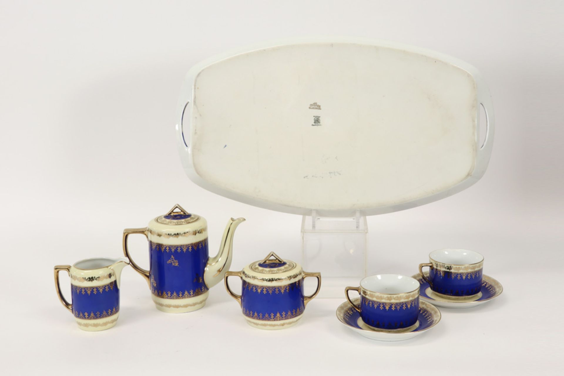 8pc tea set in Karlovy Vary marked porcelain || KARLOVY VARY - CZECHOSLOWAKIA 8-delige theeset - Bild 2 aus 3