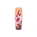 French Legras signed Art Nouveau vase in pâte de verre with a floral decor || LEGRAS vrij hoge Art