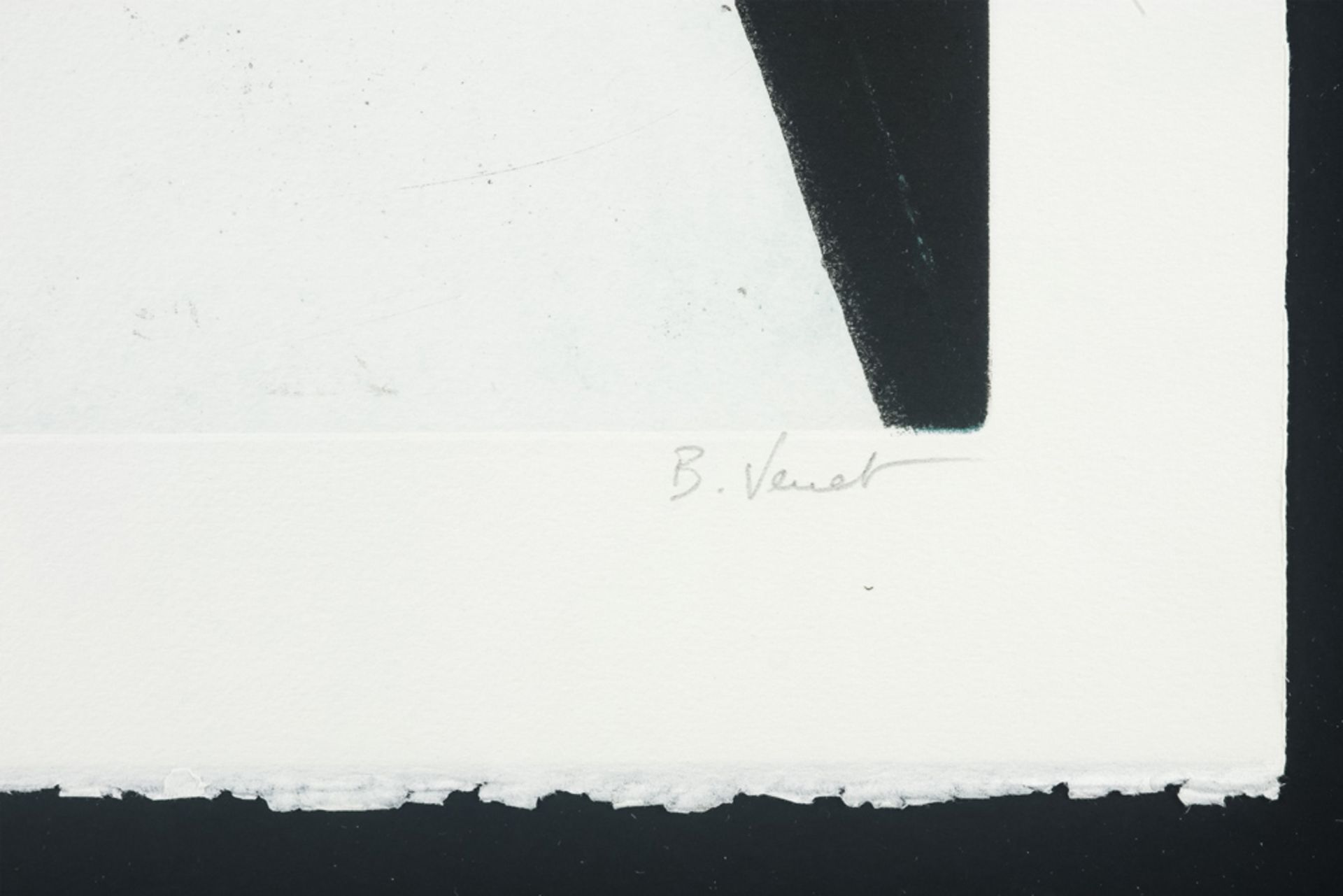 Bernar Venet signed mixed media print (aquatint and etching) with a typical composition dd 1998 || - Image 2 of 3